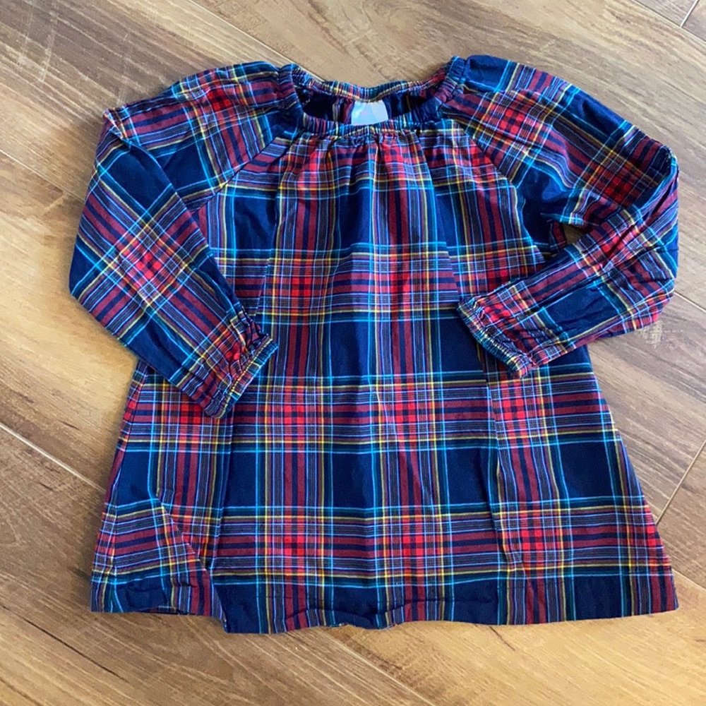 Hanna Andersson lightweight plaid tunic dress.